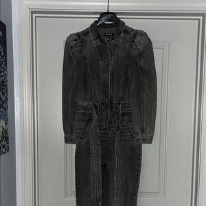 Express Women's Charcoal Denim Jumpsuit